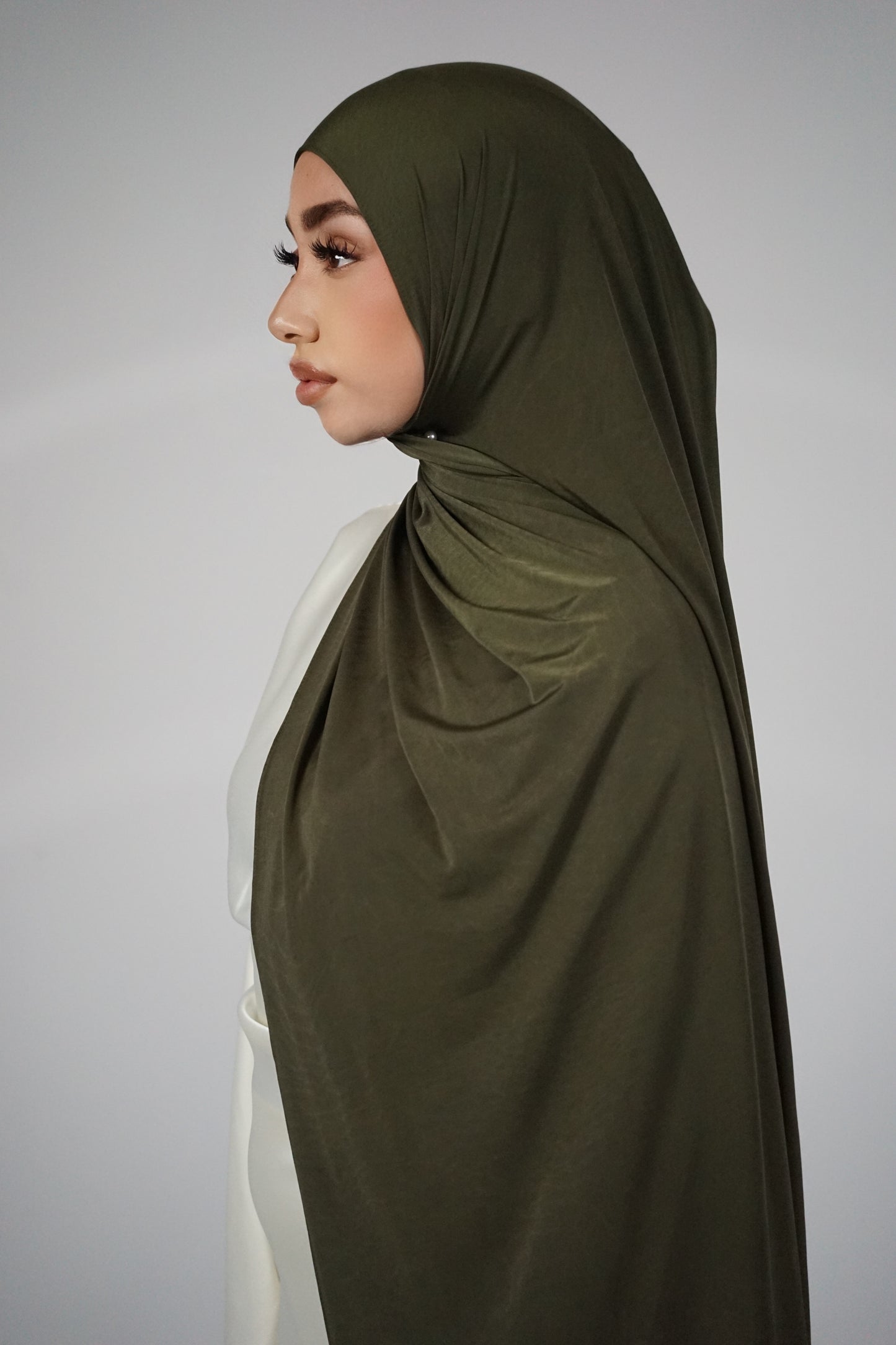 KHAKI LIQUID JERSEY HIJAB