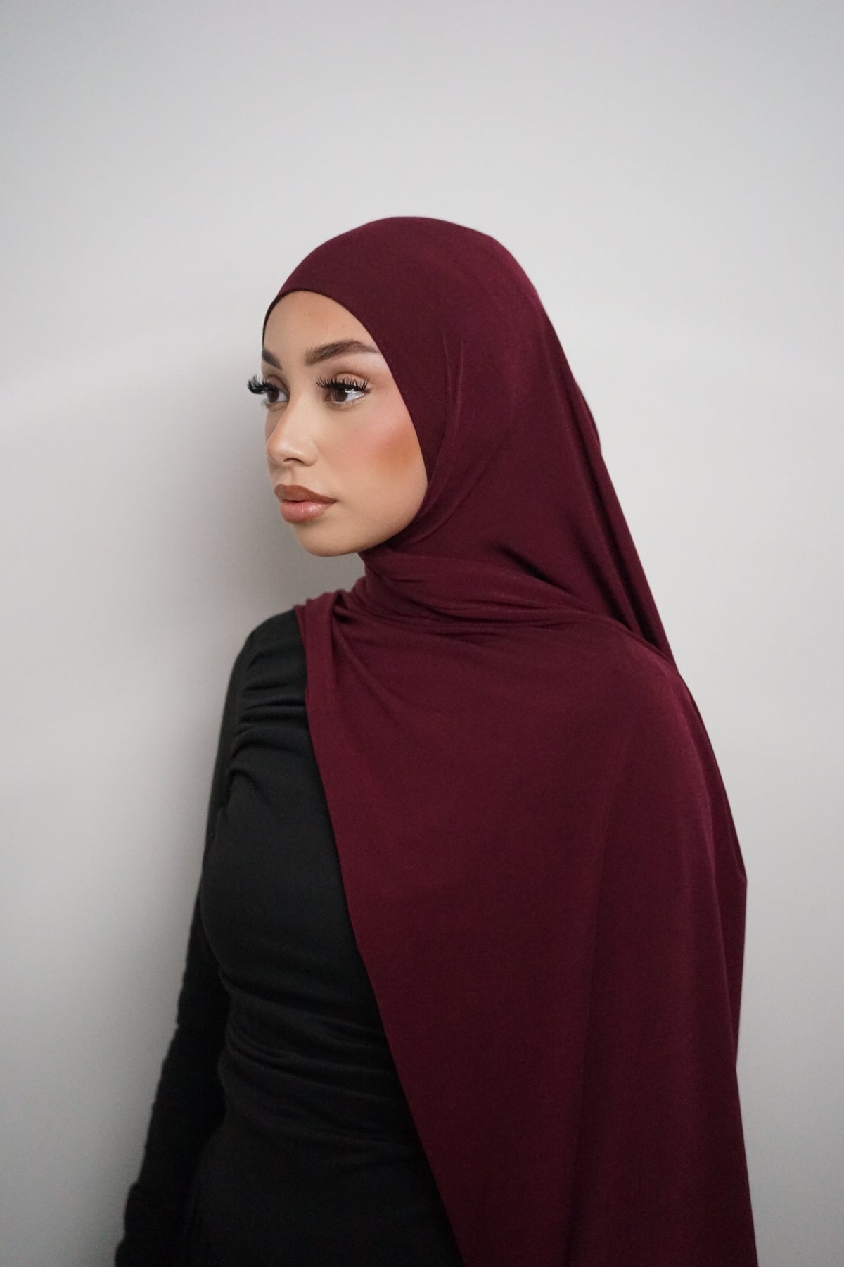 HIJAB JERSEY PREMIUM LUXE FRAMBOISE