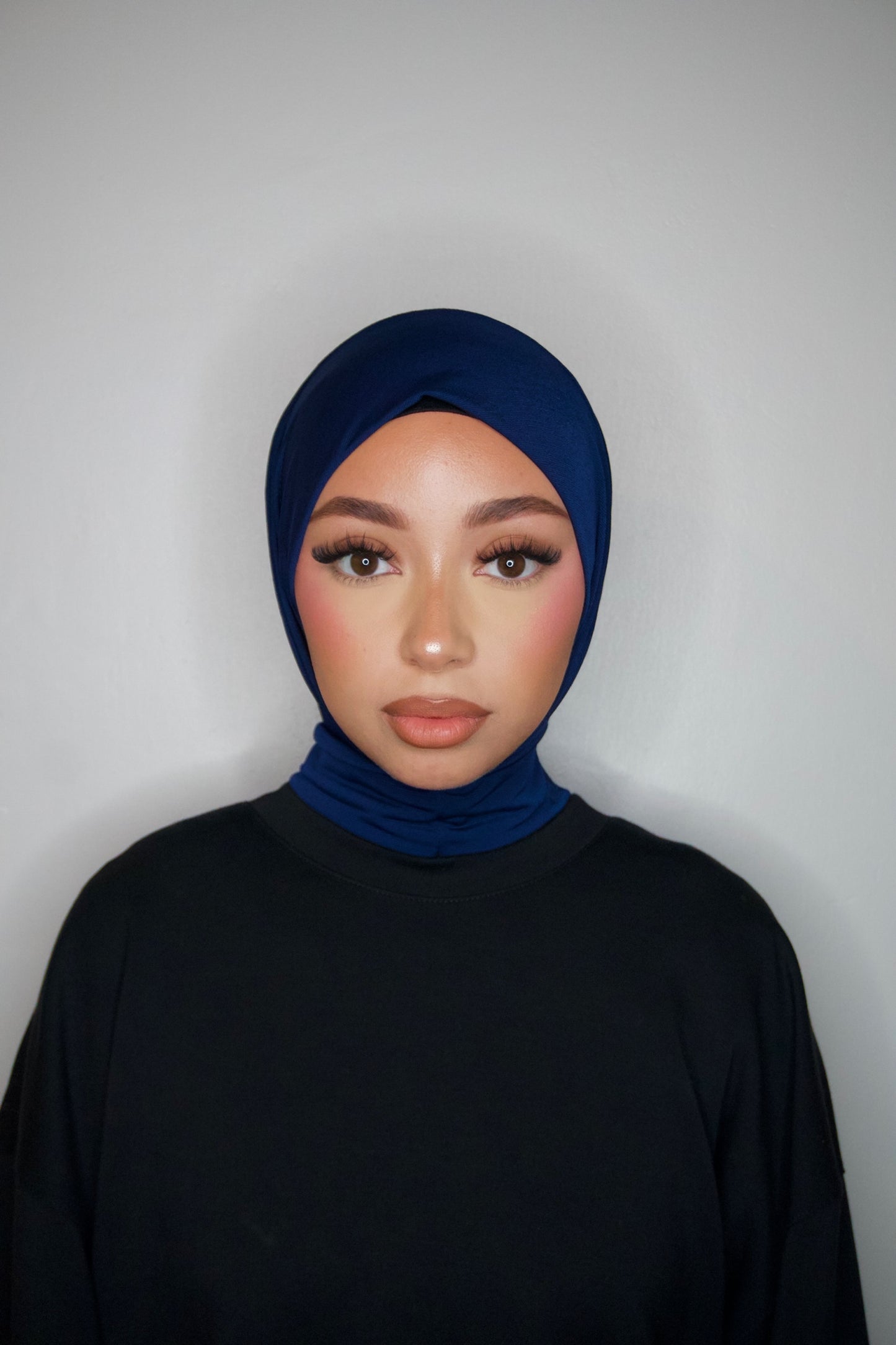 HIJAB CAGOULE À BOUTONS NAVY