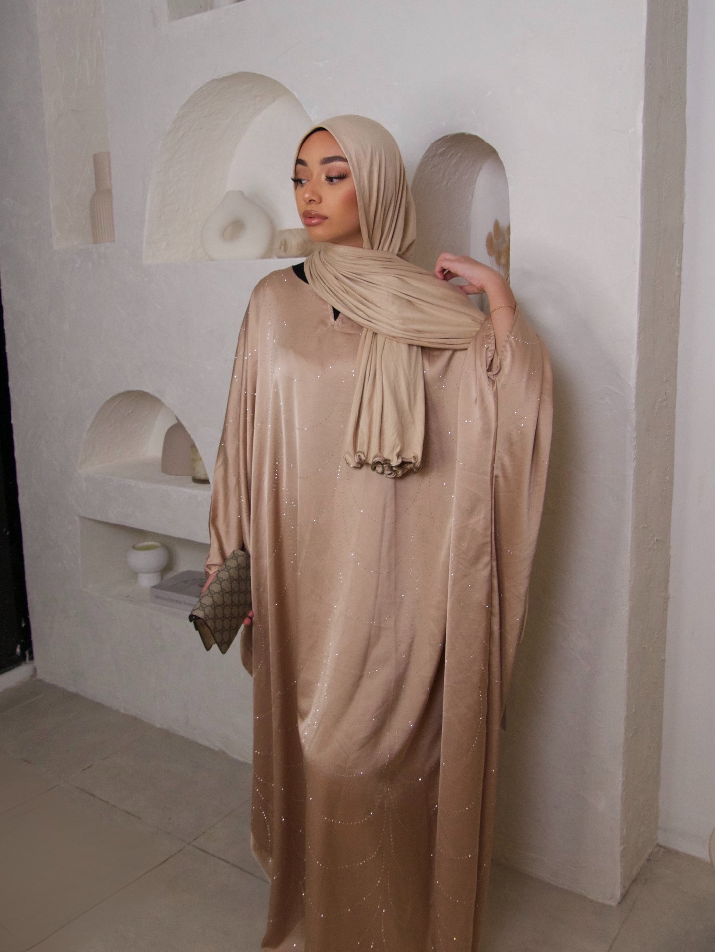 ABAYA STRASS NUDE