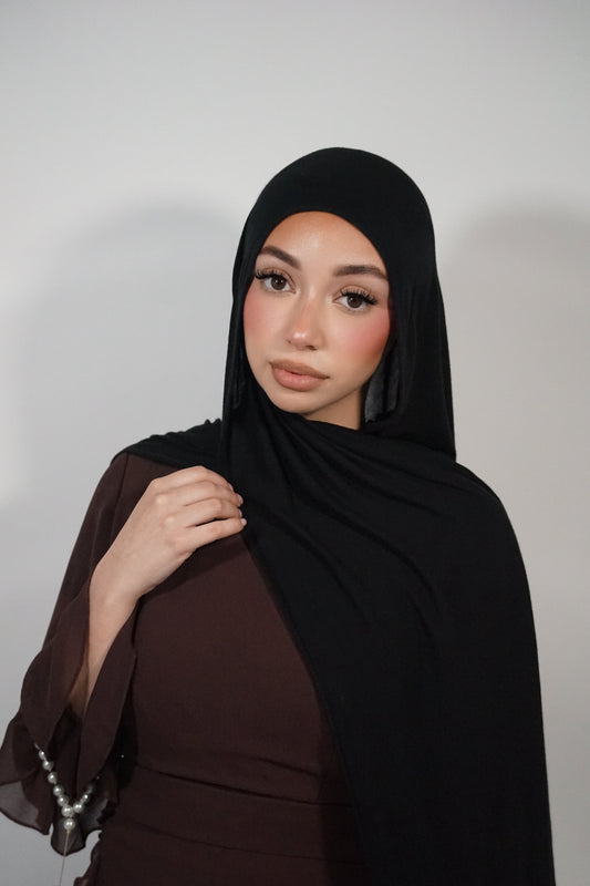 HIJAB JERSEY BAMBOO NOIR