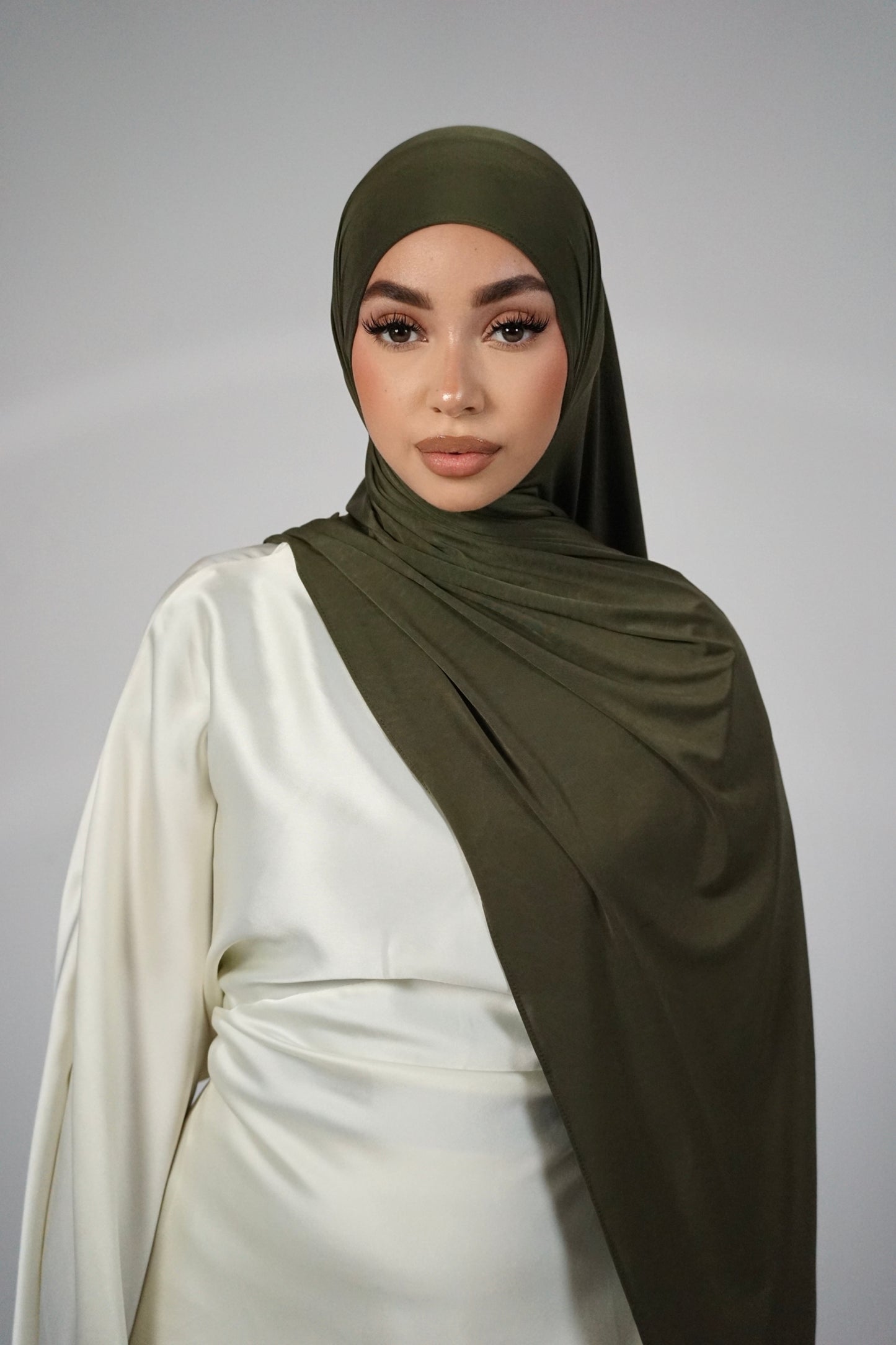 KHAKI LIQUID JERSEY HIJAB