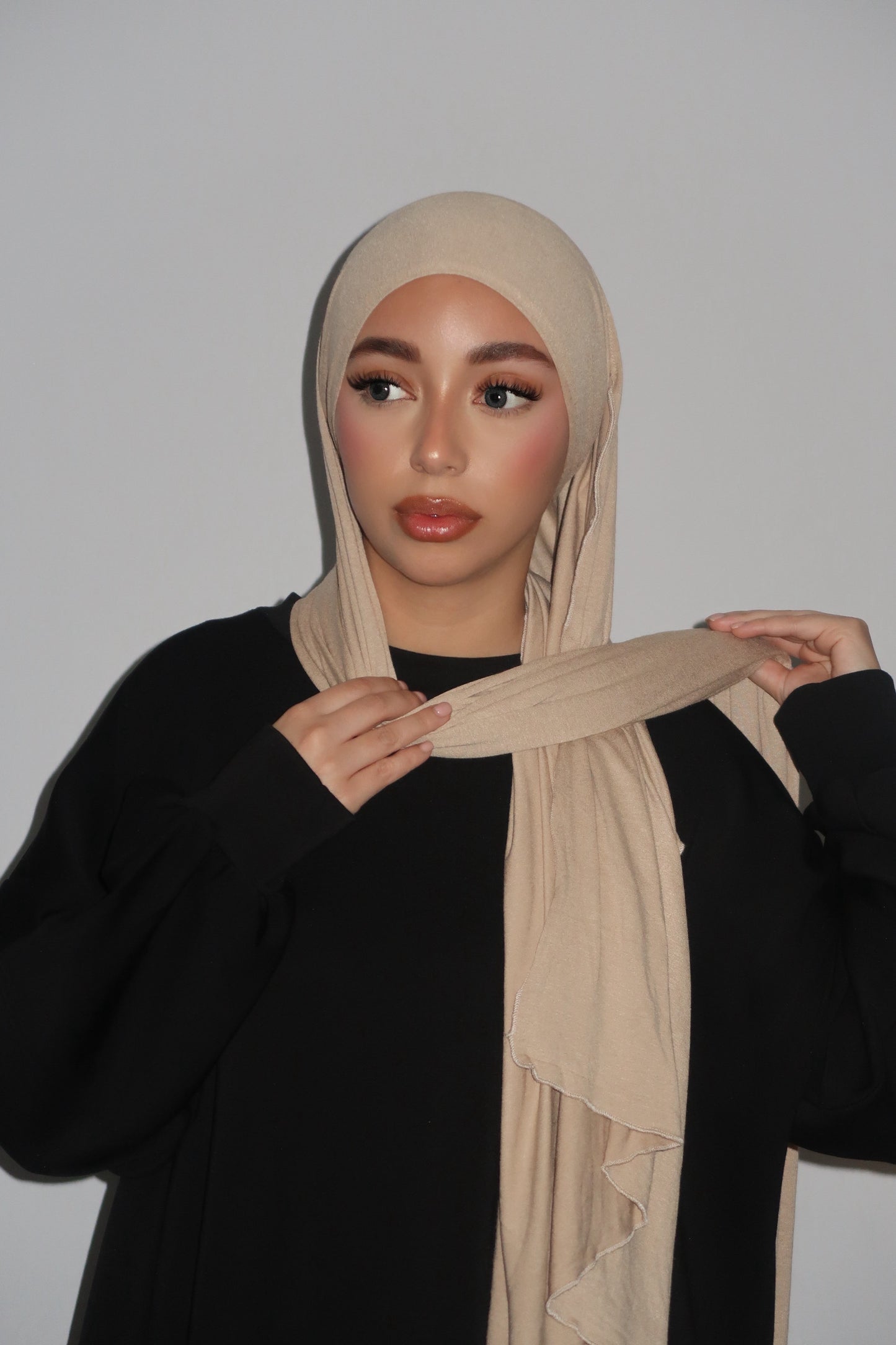 BLACK INTEGRATED UNDERSCARF JERSEY HIJAB