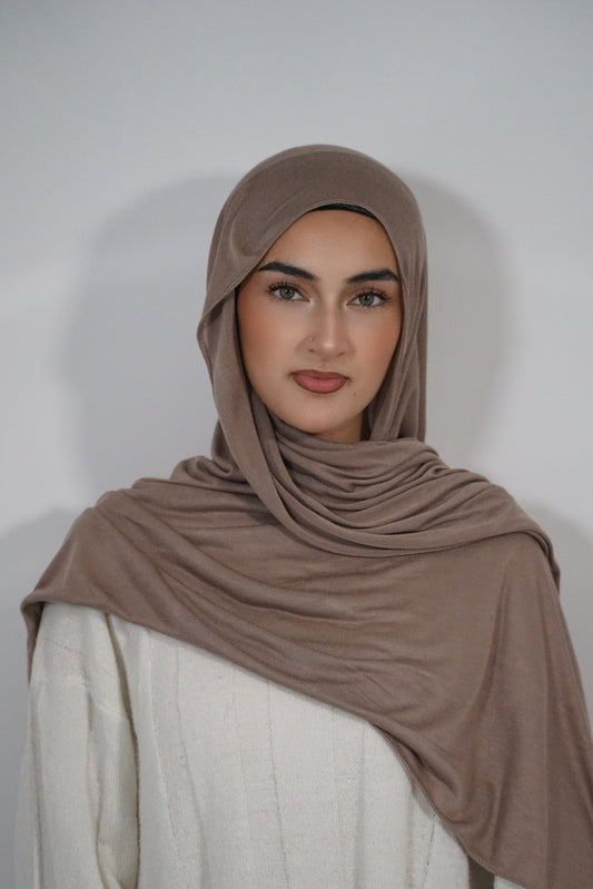 HIJAB MODAL JERSEY BAMBOO COFFEE