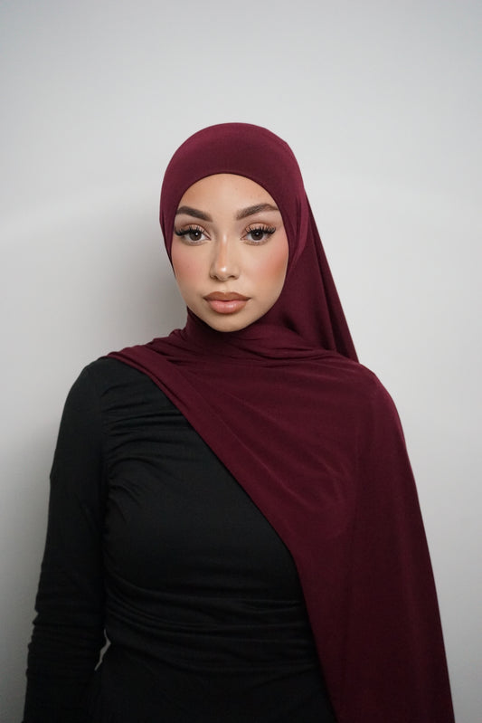 HIJAB JERSEY PREMIUM LUXE FRAMBOISE 