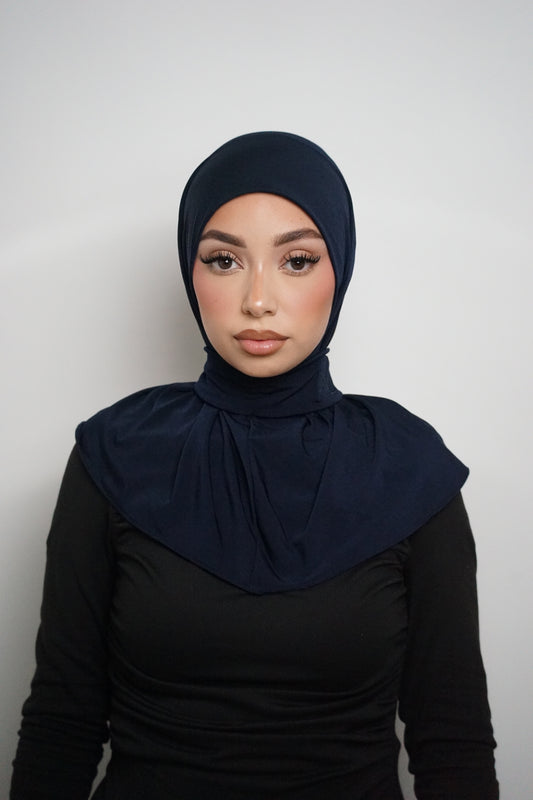 HIJAB CAGOULE À BOUTONS NAVY