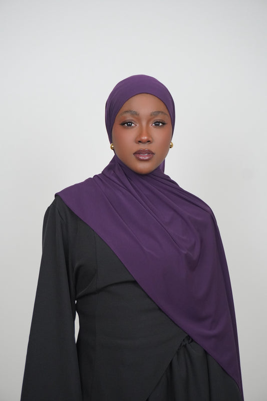 HIJAB JERSEY PREMIUM SUPERIEUR PRUNE