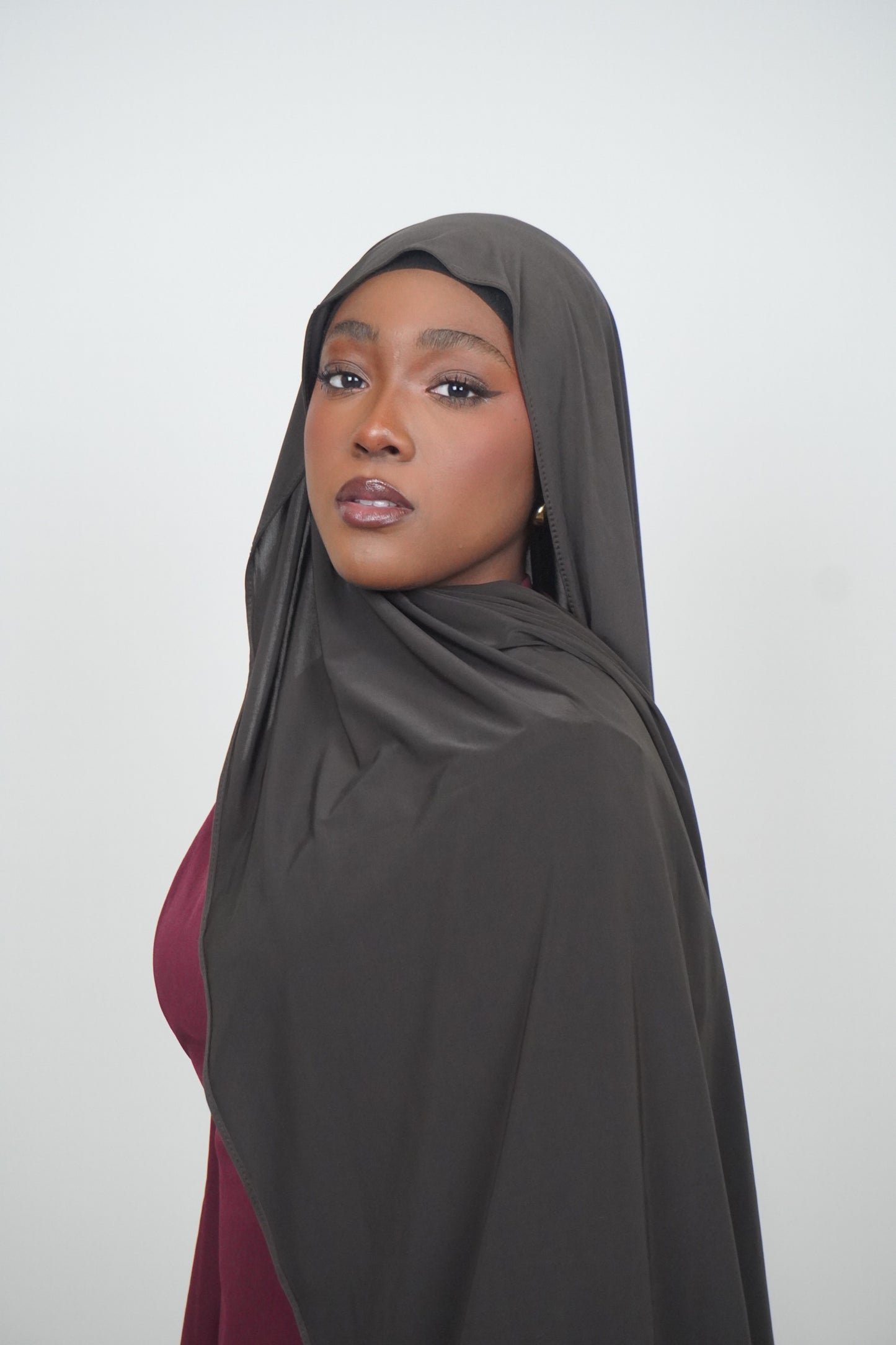 HIJAB JERSEY LIQUID DARK BROWN