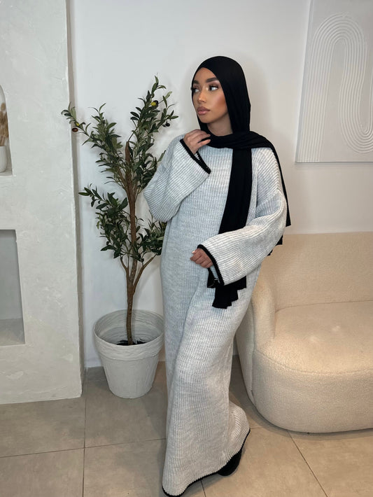 GREY KNITTED MAXI DRESS