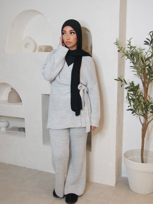GREY KNITTED CO-ORD SET