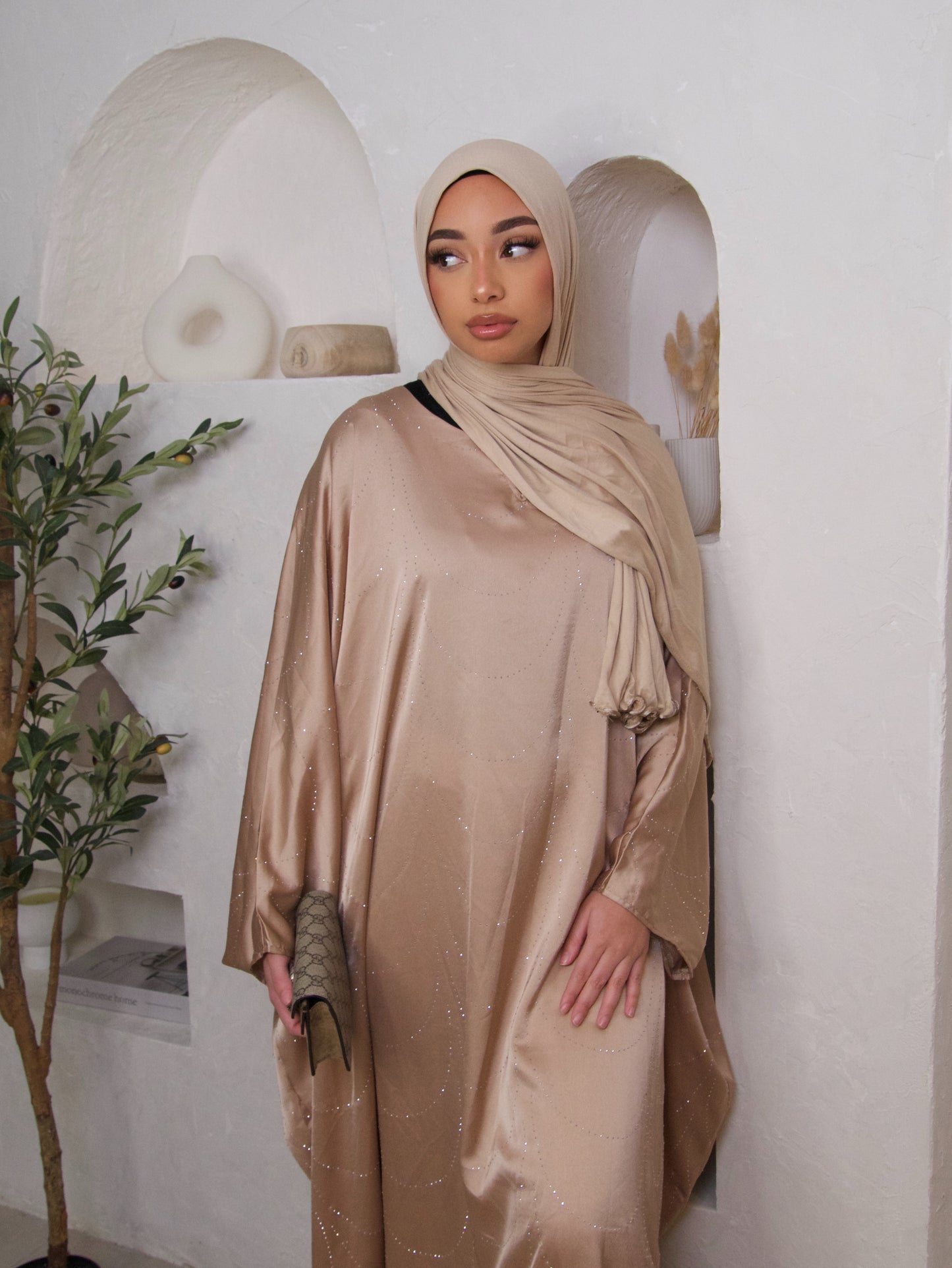 ABAYA STRASS NUDE 