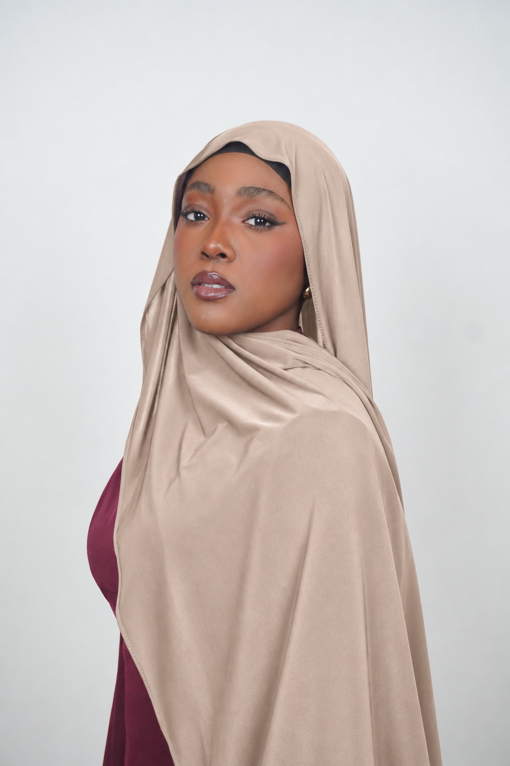 BEIGE LIQUID JERSEY HIJAB