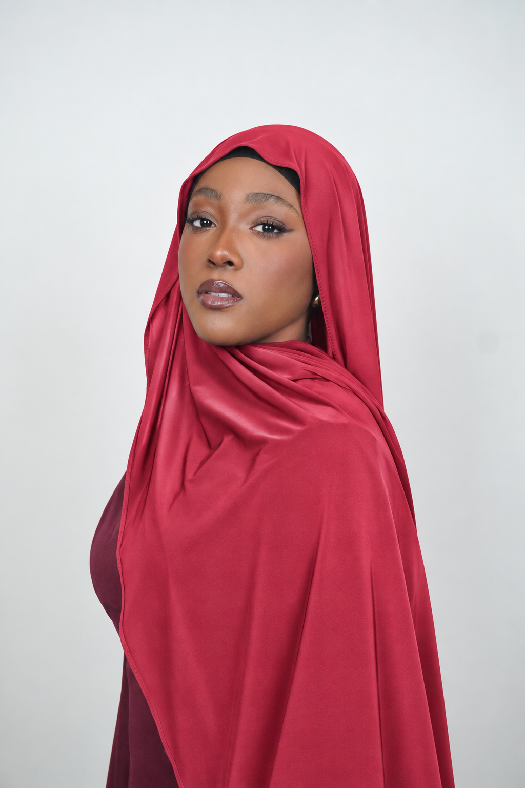 RED LIQUID JERSEY HIJAB