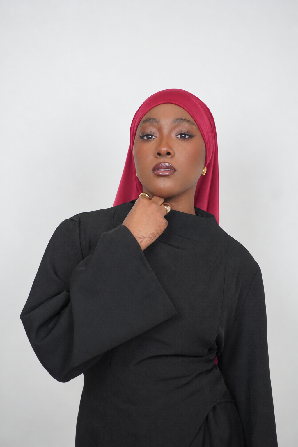 RED LIQUID JERSEY HIJAB